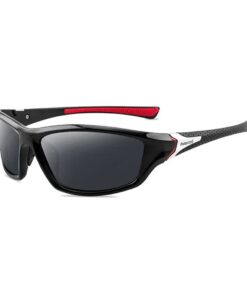 Sporty Eyewear Fashion - Polarized Lightweight Fishing Sunglasses - Unisex - Black, Red