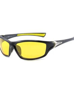 Sporty Eyewear Fashion - Polarized Lightweight Fishing Sunglasses - Unisex - Black, Yellow