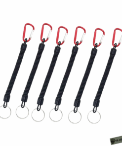 Spring Elastic Rope Keychain & Carabiner - 6 Piece