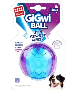 Squeaker Ball Cat Dog Toy - Purple, Blue - L