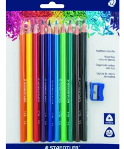 Staedtler Beginners 10 Woodfree Colour Pencils With Sharpener