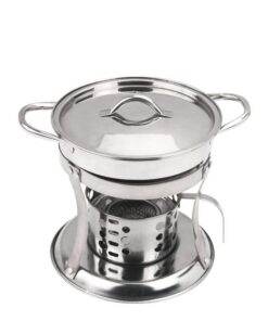 Stainless Steel Alcohol Burning Mini Hot Pot - 19.5cm - L