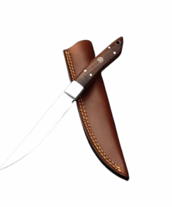Stainless Steel Bird and Trout Knife Rosewood With Leather Sheath