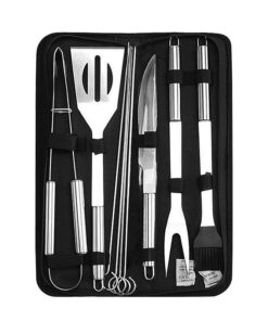 Stainless Steel Camping Braai 9pcs Utensil Set Portable Braai Grill Tools