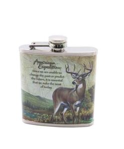 Stainless Steel Hip Flask - 170ml - Deer