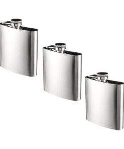 Stainless Steel Hip Flask to Carry Your Booze - 177ml - Set of 3