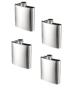 Stainless Steel Hip Flask to Carry Your Booze - 177ml - Set of 4