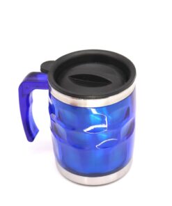 Stainless Steel Insulated Colourful Beer Style Travel Mug - 400ml - Blue