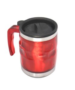 Stainless Steel Insulated Colourful Beer Style Travel Mug - 400ml - Red