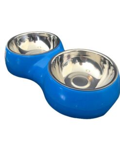 Stainless Steel Pet Bowl Set - Blue