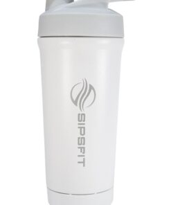 Stainless Steel Shaker Bottle with Agitator built-in Bottom - 800ml - White