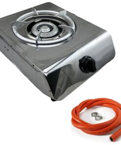 Stainless Steel Single Plate Gas Stove with Pipe & Hose Clamps