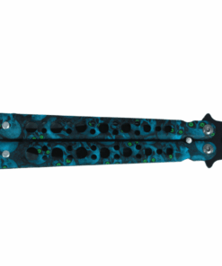 Stainless Steel Training Butterfly Knife-Unsharpened-Dead Head &Hole Design - Blue