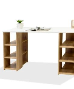 Steel & Rose Lisbon Twin Stack Desk, Kronberg and White.