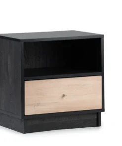 Steel & Rose Lydia 1 Drawer Pedestal, Black & Brown