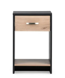 Steel & Rose Senna 1 Drawer Pedestal, Black & Brown