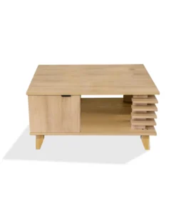 Steel & Rose Slatted Coffee Table, Oak