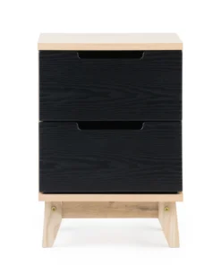 Steel & Rose Titus 2 Drawer Pedestal, Black & Brown