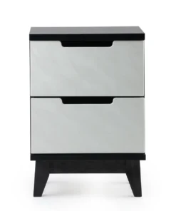Steel & Rose Titus 2 Drawer Pedestal, Black & White