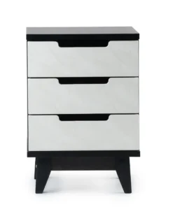Steel & Rose Titus 3 Drawer Pedestal, Black & White