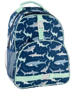 Stephen Joseph All Over Print Backpack Navy Shark