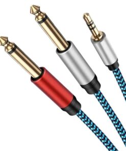 Stereo AUX Audio Cable 3.5 mm to 2x6.35 mm Audio Cable