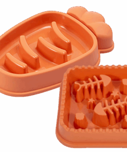 Stop Gobbling! Fun & Functional Pet Slow Feeding Bowls (2-Pack) - Orange