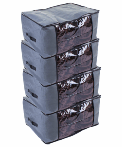Storage Bag Large Durable Grey 4 Pack