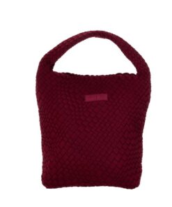 Stylin' Woven Midi Neoprene Handbag - Burgendy Red