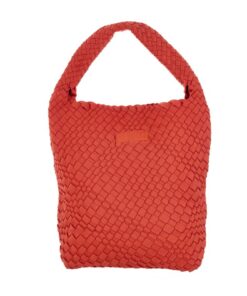 Stylin' Woven Midi Neoprene Handbag - Burnt Orange
