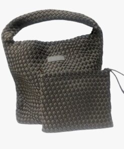 Stylin' Woven Neoprene Handbag and Purse - Grey