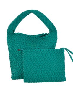 Stylin' Woven Neoprene Handbag and Purse - Mint Green