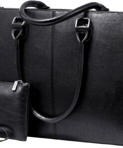 Stylish 15.6 Inch Laptop Tote with USB Port - Black