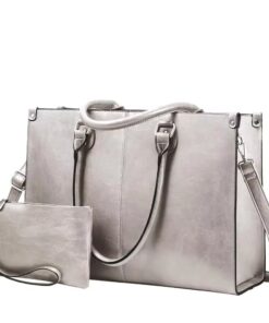 Stylish 15.6 Inch Laptop Tote with USB Port - Grey