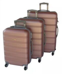 Stylish 3-Piece Luggage Set - Rose Gold