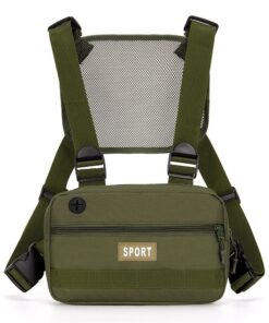 Stylish Breathable Back Sport Chest Pack Shoulder Bag With Earphone Hole - Green