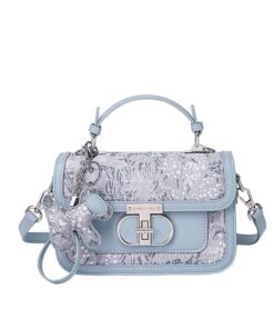 Stylish Designed High Quality Genuine Leather Handbag - blue