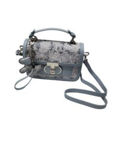 Stylish Designed High Quality Genuine Leather Handbag - grey