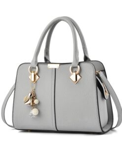 Stylish Grey PU Leather Shoulder Bag