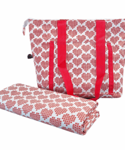 Stylish Picnic Blanket and Insulated Shopper Cooler Bag Set
