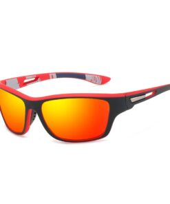 Stylish Sport Polarized Folding Sunglasses - Red, Black