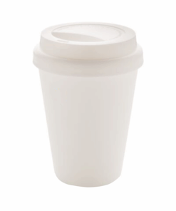 Sublimation White Porcelain Travel Mug With Silicone Lid 300ml 6 Pack
