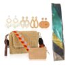 Summer Beach Straw Bag and Rattan Earrings Set Women Fashion Earrings Set