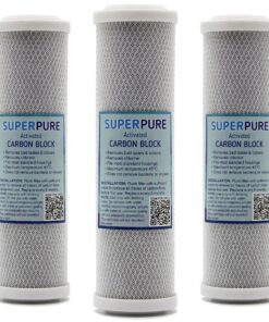 SUPERPURE 10 inch Slim Nano Silver Carbon Block CTO Water Filter (3-Pack)