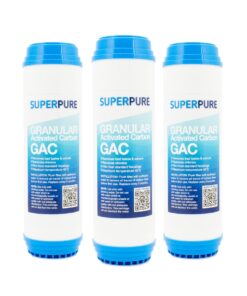 SUPERPURE 10 inch Slimline Replacement GAC Water Filter (3-Pack)