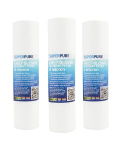 SUPERPURE 10 inch Slimline Sediment Replacement Water Filter (3-Pack)