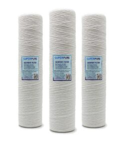 SUPERPURE 20 inch Big Blue String Wound Sediment Water Filter (3-Pack)