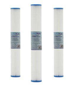 SUPERPURE 20 inch Slimline Pleated Sediment Water Filter (3-Pack)