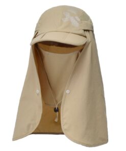 Supersonic Neck Face Flap Outdoor Cap UV Protection Sun Fishing Hats - Yellow