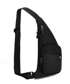 Supersonic Sling Bag for Men and Women with Adjustable Strap and many Pockets - Black